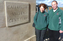 Tony and Allison of Rifleman Tours at Caterpillar Valley Cemetery – Somme and Ypres Battlefield Tour