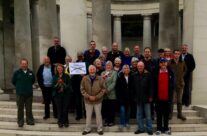 Our traditional group shot at the Plugstreet Memorial to the Missing – Ypres Battlefield Tour