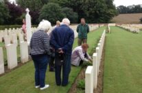 Our second wreath laying at Heilly Station Cemetery, this time for Beryl at her Uncle’s grave – Somme Battlefield Tour