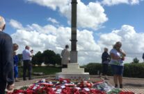 The wreaths at Lochnagar Crater – 100th Anniversary of the Somme Battlefield Tour