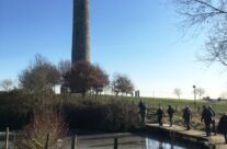The group walking to the Peace Tower at Messines – Messines Discovery Battlefield Tour