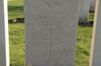 The grave of Lt John Kipling in St Mary’s A.D.S. Cemetery, Battle of Loos – Arras 100 Anniversary Battlefield Tour