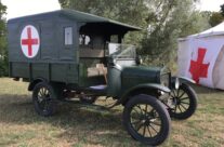 WW1 British Field Ambulance on display in the grounds of the Passchendaele Museum – Passchendaele Anniversary Remembrance Battlefield Tour