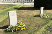 Wreaths on the German graves at Tyne Cot for the Passchendaele 100th Anniversary Remembrance Service – Passchendaele Anniversary Remembrance Battlefield Tour