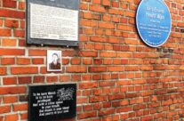 Memorial to WW1 poet Hedd Wyn at Iron Cross Crossroads, Pilckem Ridge – Armistice in Ypres and Passchendaele 100 Anniversary Battlefield Tour
