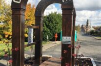 New Canadian memorial at Crest Farm on the road leading to Passchendaele – Armistice in Ypres and Passchendaele 100 Anniversary Battlefield Tour