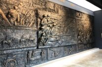 Bronze sculptures in the museum at the Delville Wood South African National Memorial – Somme and Ypres WW1 Battlefield Tour