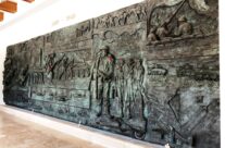 Bronze sculptures in the museum at the Delville Wood South African National Memorial – Somme and Ypres WW1 Battlefield Tour