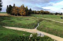 View of the trenches from the Caribou Memorial at Newfoundland Park – Somme and Ypres WW1 Battlefield Tour