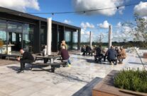 Enjoying our sample in the sunshine at St Bernardus Brewery – Beers and Battlefields of Flanders WW1 Tour