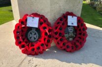 Wreath laying at London Rifle Brigade Cemetery – RGJ Assoc London Branch, Rifleman of the Ypres Salient WW1 Tour