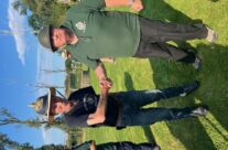 At the end of the tour we recreated the Christmas Truce football match between British and German soldiers – RGJ Assoc London Branch, Rifleman of the Ypres Salient WW1 Tour